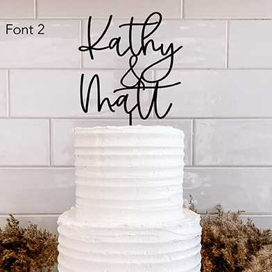 The Last Name Thin Font Cake Topper