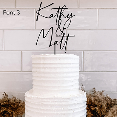 The Last Name Thin Font Cake Topper