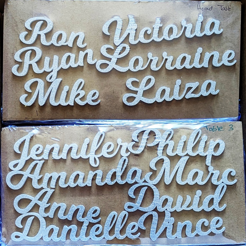 Place card names for place setting