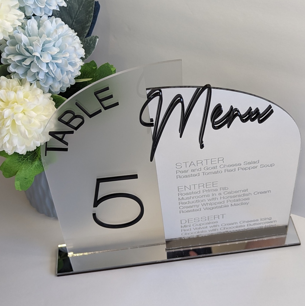 Menu and Table Number Signs