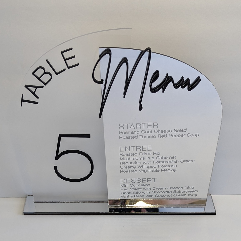 Menu and Table Number Signs