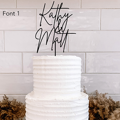 Two Name Thin Font Cake Topper
